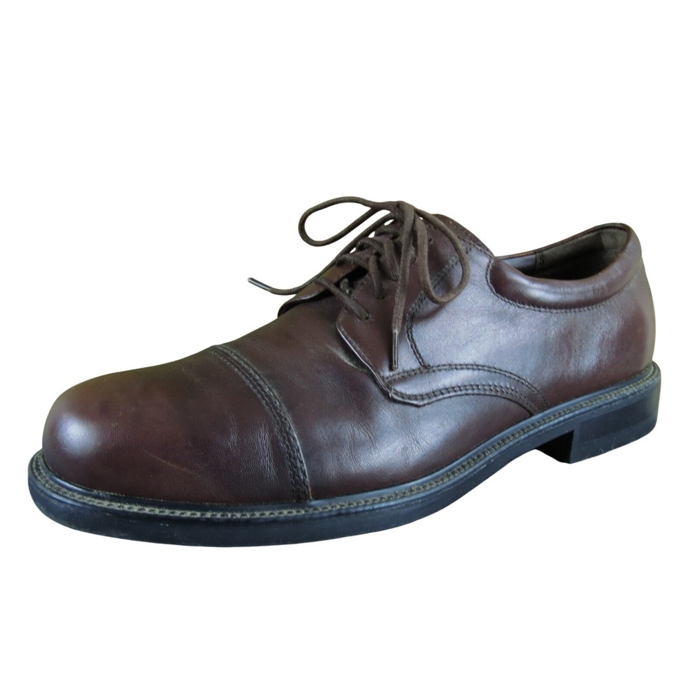 Hunter's Bay Leather Oxford‎ Men's 12 Brown Dress Shoes Comfort Classic Style